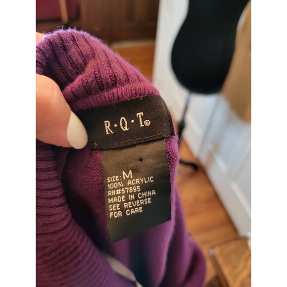 Purple Marilyn Monroe Neckline Collared Sweater M Retro Twee Classic PinUp - Picture 7 of 7